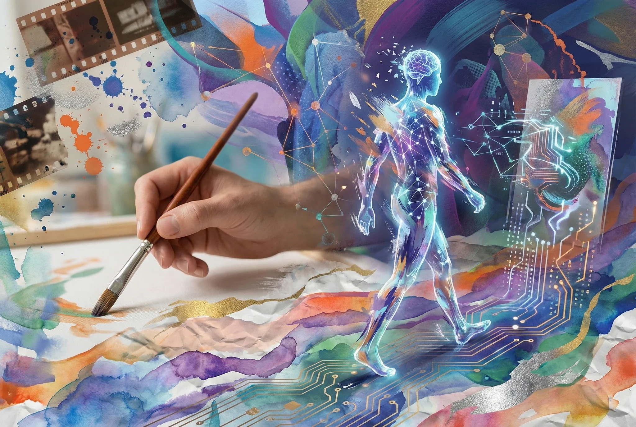 A photorealistic editorial illustration supporting the article "Why Every Artist Should Understand How AI Sees the World