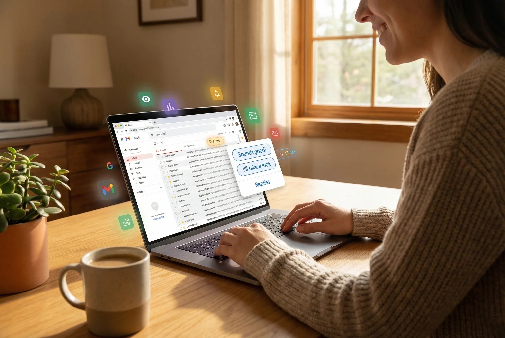 A photorealistic editorial illustration supporting the article "AI for the Rest of Us: 10 Ways You're Already Using It W