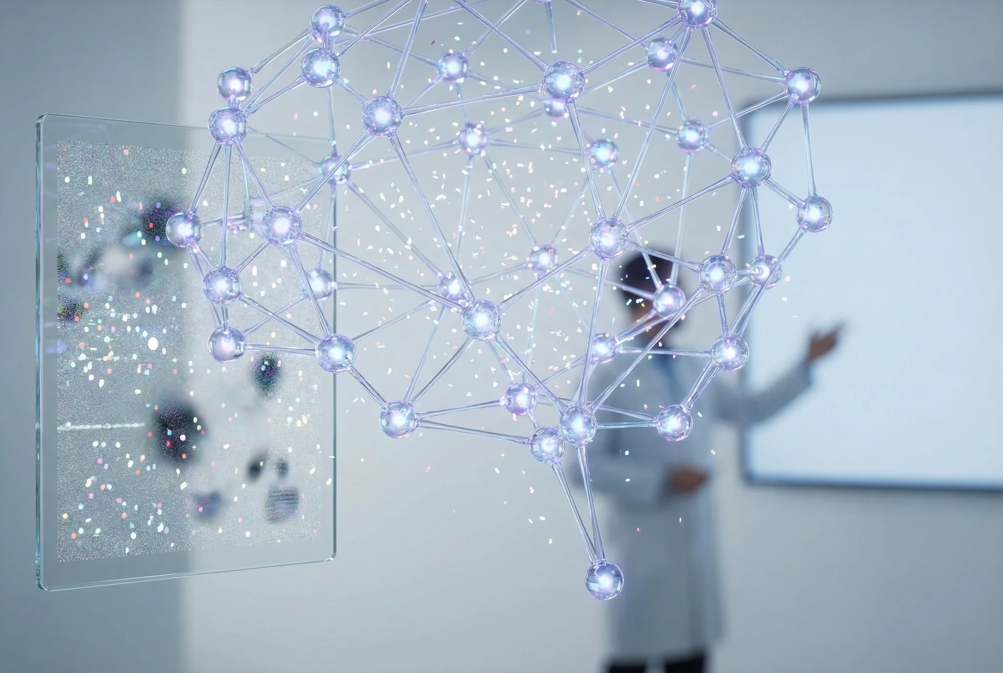 A photorealistic editorial illustration supporting the article "What Happens Inside a Neural Network? A Plain-English Ex